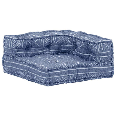 2-Seater Modular Pouffe Indigo Fabric