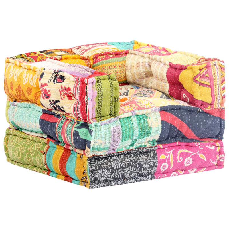 Modular Pouffe Patchwork Fabric