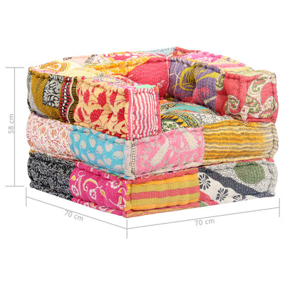 Modular Pouffe Patchwork Fabric