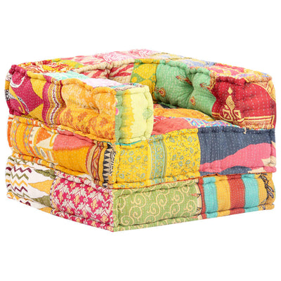 Modular Pouffe Patchwork Fabric