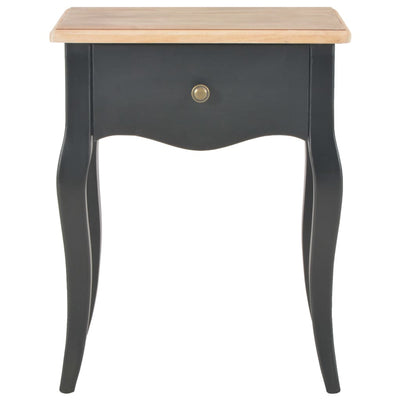 Nightstand Black and Brown 40x30x50 cm Solid Pine Wood