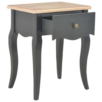 Nightstand Black and Brown 40x30x50 cm Solid Pine Wood