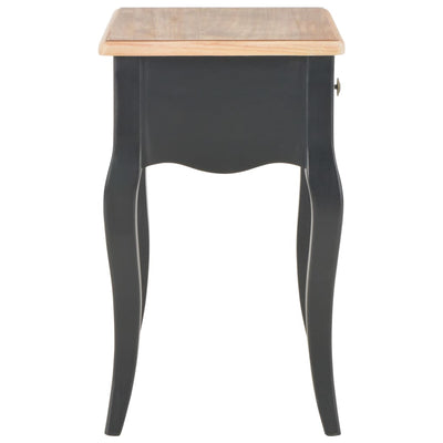 Nightstand Black and Brown 40x30x50 cm Solid Pine Wood