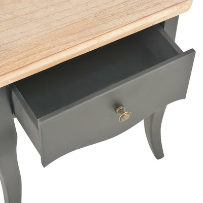 Nightstand Black and Brown 40x30x50 cm Solid Pine Wood