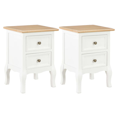 Bedside Cabinet 2 pcs White 35x30x49 cm MDF