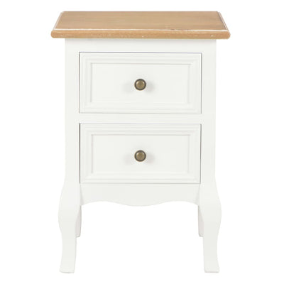 Bedside Cabinet 2 pcs White 35x30x49 cm MDF