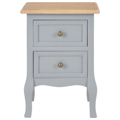 Bedside Cabinets 2 pcs Grey 35x30x49 cm MDF