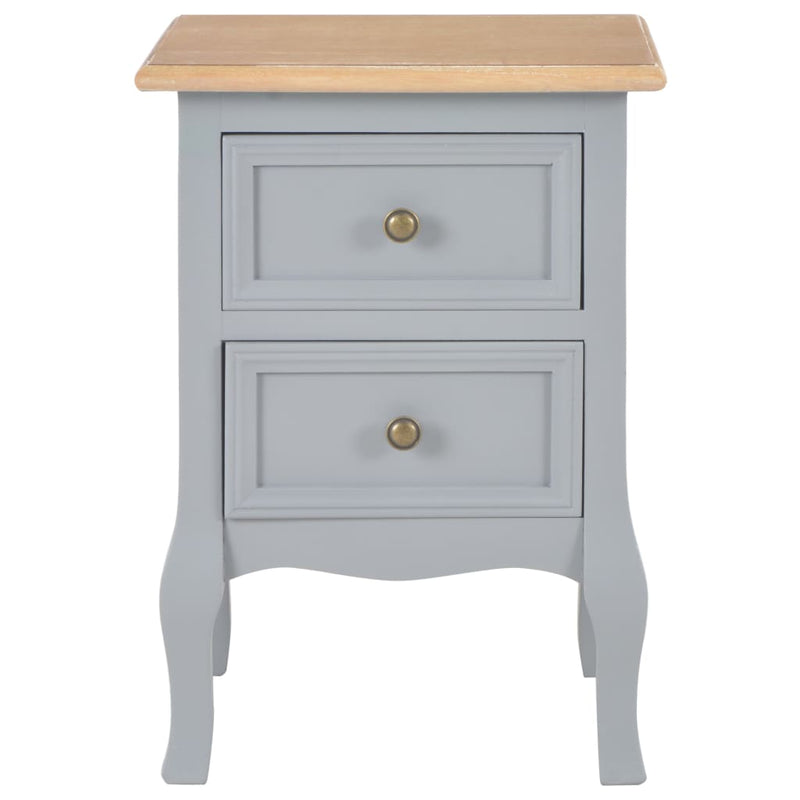 Bedside Cabinets 2 pcs Grey 35x30x49 cm MDF