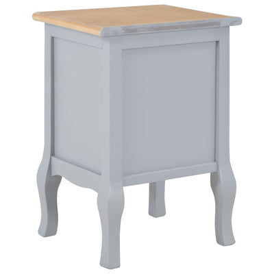 Bedside Cabinets 2 pcs Grey 35x30x49 cm MDF