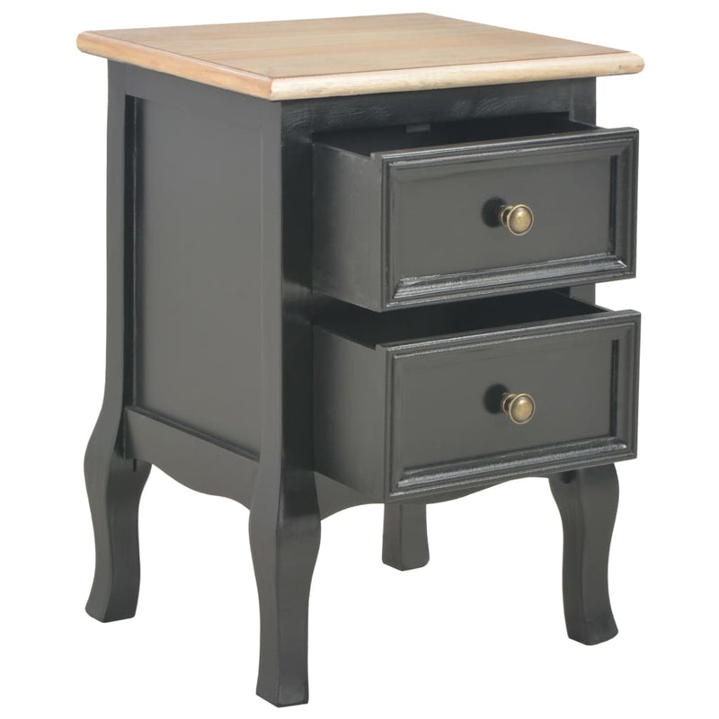 Bedside Cabinets 2 pcs Black 35x30x49 cm MDF