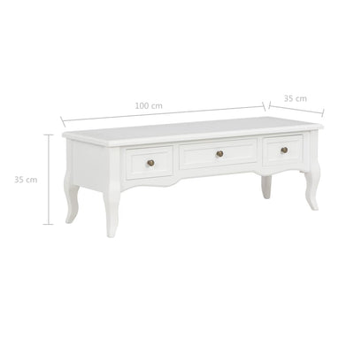 TV Cabinet White 100x35x35 cm Wood