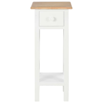 Side Table White 27x27x65.5 cm Wood