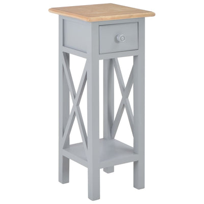 Side Table Grey 27x27x65.5 cm Wood