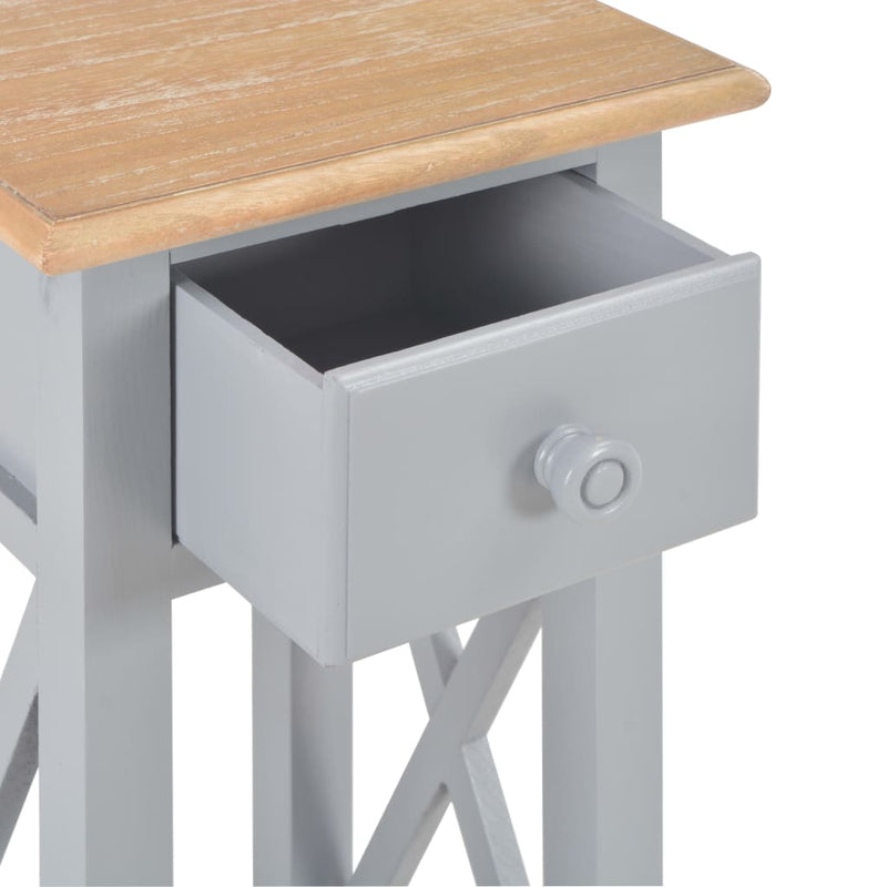 Side Table Grey 27x27x65.5 cm Wood