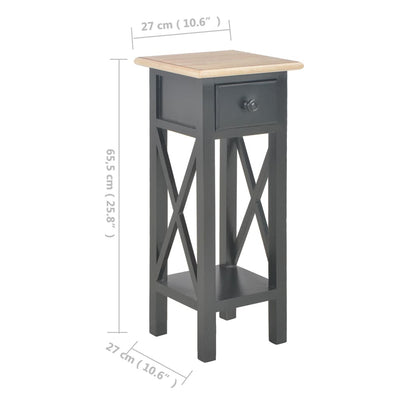 Side Table Black 27x27x65.5 cm Wood