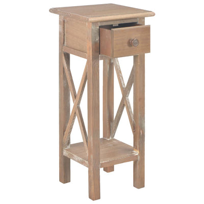 Side Table Brown 27x27x65.5 cm Wood