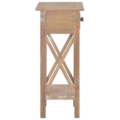 Side Table Brown 27x27x65.5 cm Wood