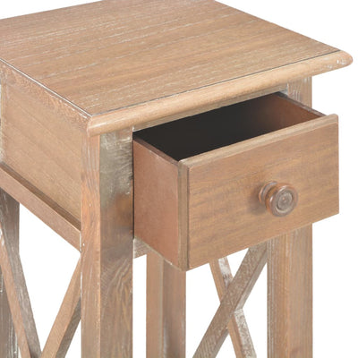 Side Table Brown 27x27x65.5 cm Wood