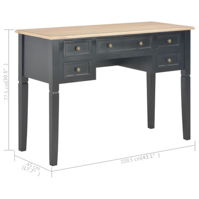 Writing Desk Black 109.5x45x77.5 cm Wood