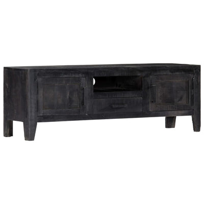 TV Cabinet Black 118x30x40 cm Solid Mango Wood