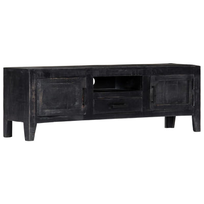 TV Cabinet Black 118x30x40 cm Solid Mango Wood