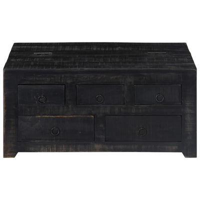 Coffee Table Black 65x65x30 cm Solid Mango Wood