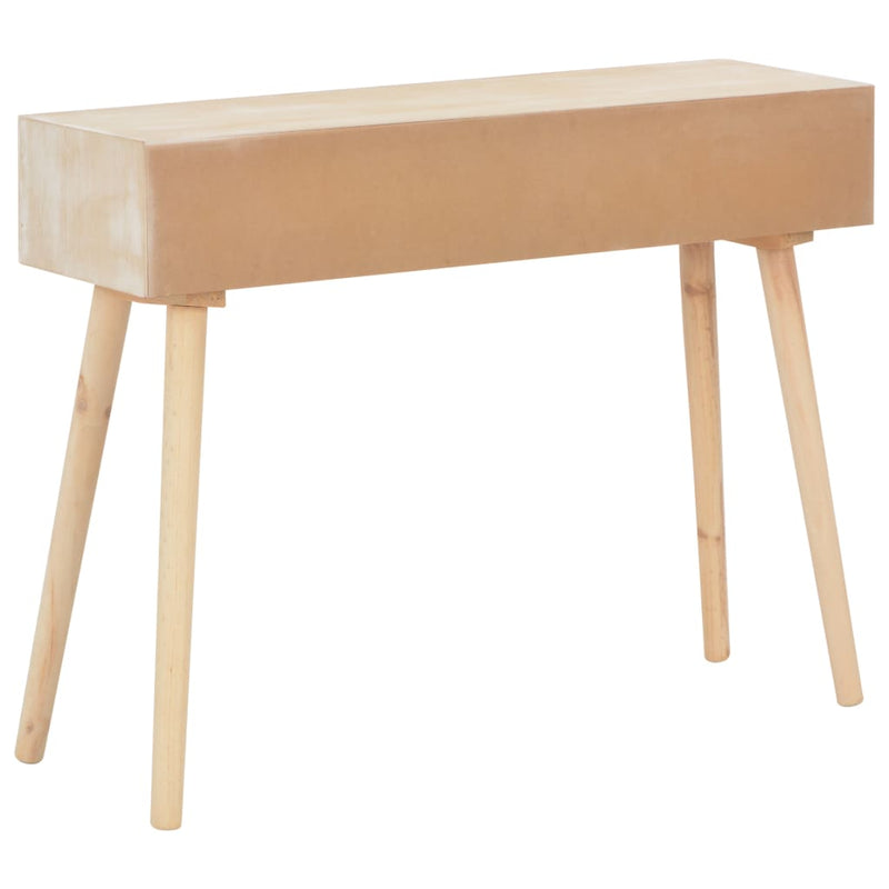 Console Table with 3 Drawers 100x30x73 cm Solid Pinewood