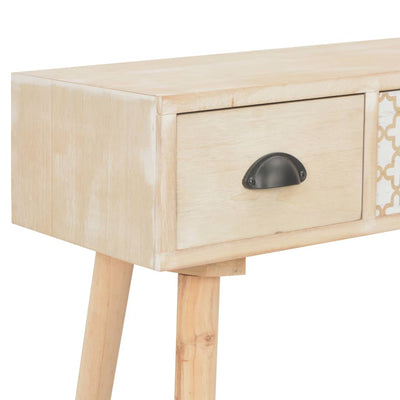 Console Table with 3 Drawers 100x30x73 cm Solid Pinewood