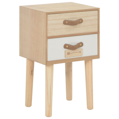 Bedside Cabinet with 2 Drawers 30x25x49.5 cm Solid Pinewood