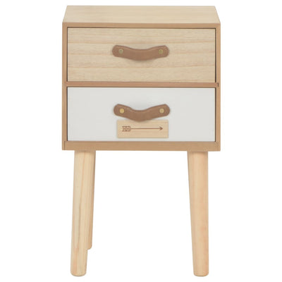 Bedside Cabinet with 2 Drawers 30x25x49.5 cm Solid Pinewood