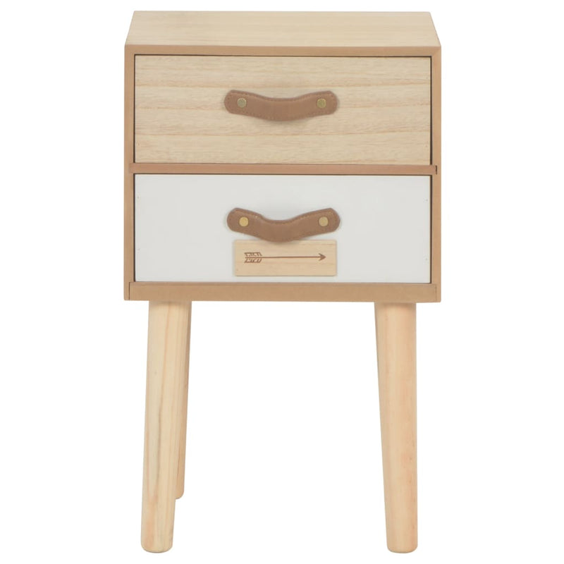 Bedside Cabinet with 2 Drawers 30x25x49.5 cm Solid Pinewood