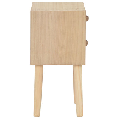 Bedside Cabinet with 2 Drawers 30x25x49.5 cm Solid Pinewood