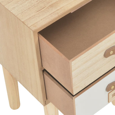 Bedside Cabinet with 2 Drawers 30x25x49.5 cm Solid Pinewood