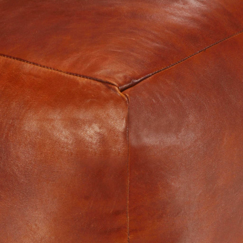 Pouffe Tan 40x40x40 cm Genuine Goat Leather