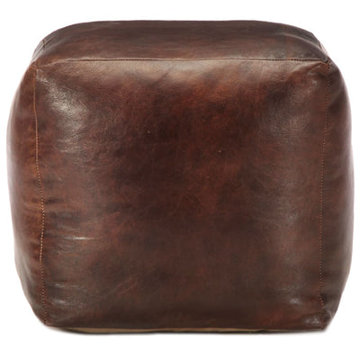 Pouffe Dark Brown 40x40x40 cm Genuine Goat Leather