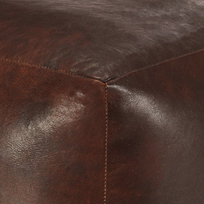 Pouffe Dark Brown 40x40x40 cm Genuine Goat Leather