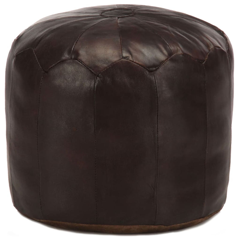 Pouffe Dark Brown 40x35 cm Genuine Goat Leather