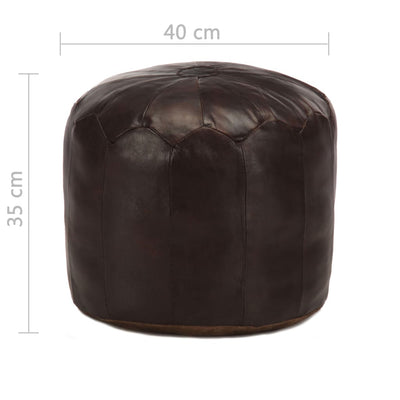 Pouffe Dark Brown 40x35 cm Genuine Goat Leather