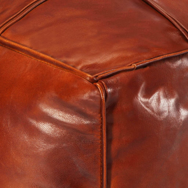 Pouffe Tan 60x60x30 cm Genuine Goat Leather