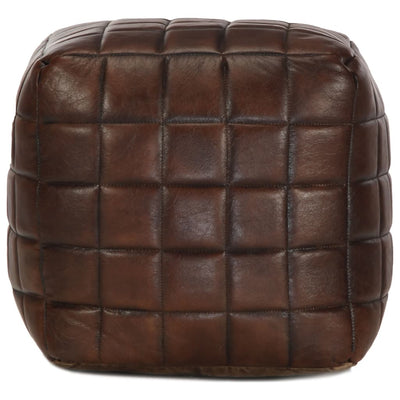 Pouffe Dark Brown 40x40x40 cm Genuine Goat Leather