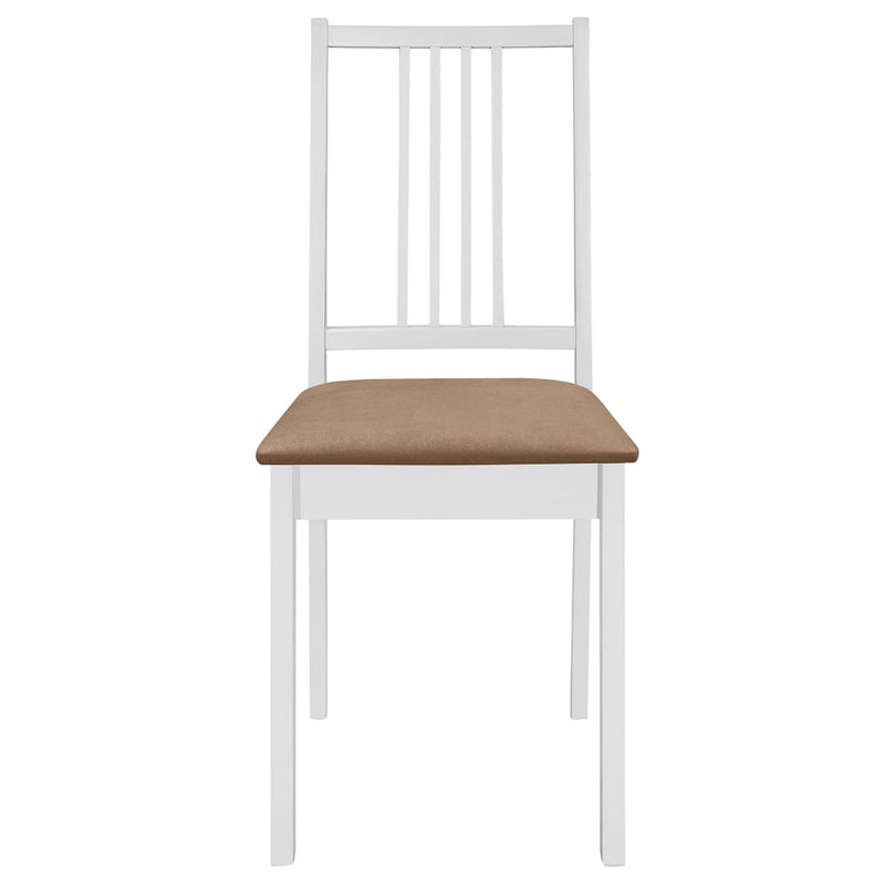 Dining Chairs with Cushions 2 pcs White Solid Wood