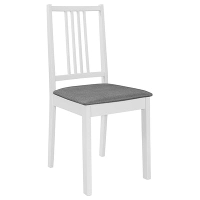 Dining Chairs with Cushions 2 pcs White Solid Wood