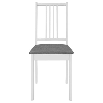 Dining Chairs with Cushions 2 pcs White Solid Wood