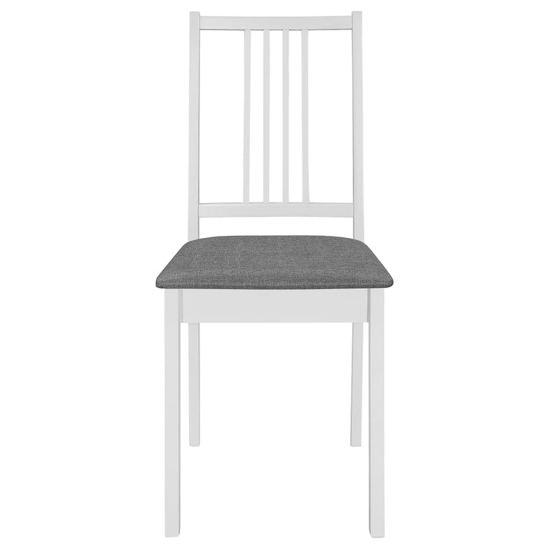 Dining Chairs with Cushions 2 pcs White Solid Wood