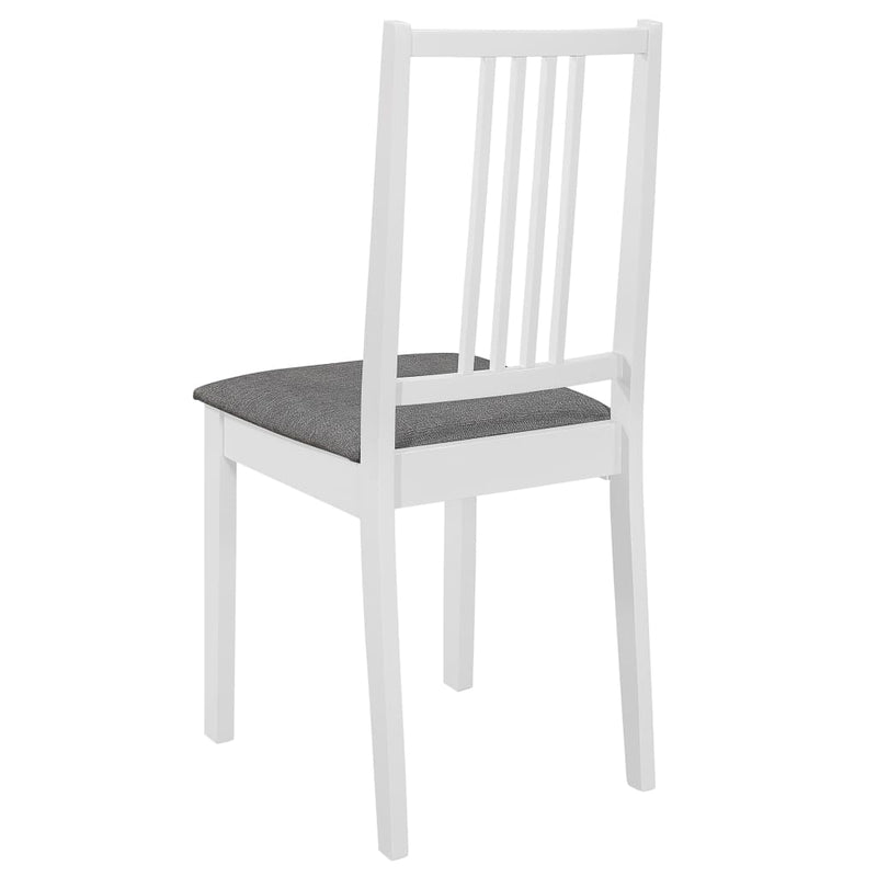 Dining Chairs with Cushions 2 pcs White Solid Wood