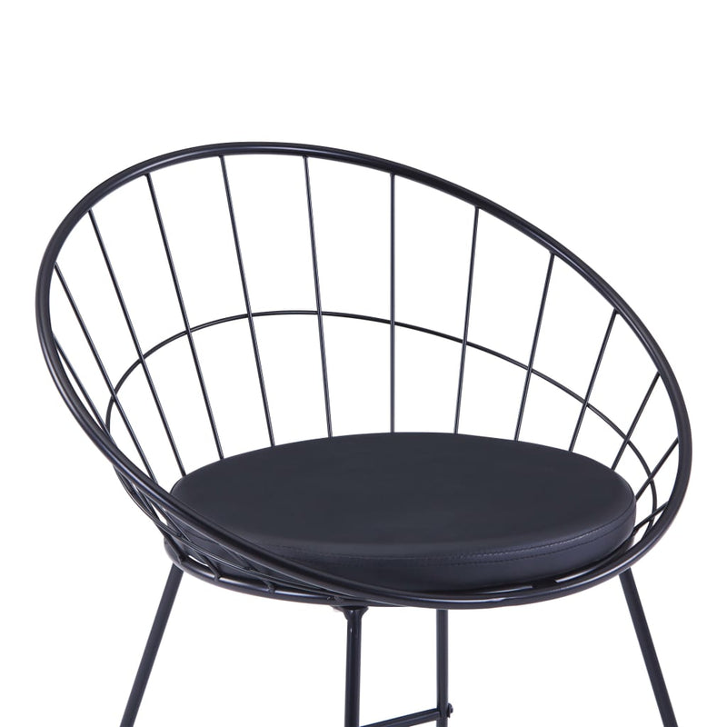 Bar Chairs 2 pcs Black Faux Leather