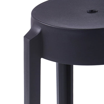 Stackable Stools 4 pcs Black Plastic