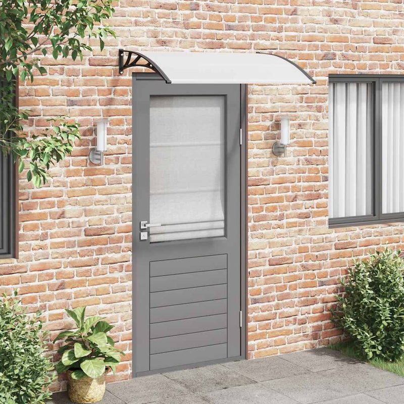 Door Canopy Black and Transparent 120x75 cm PC