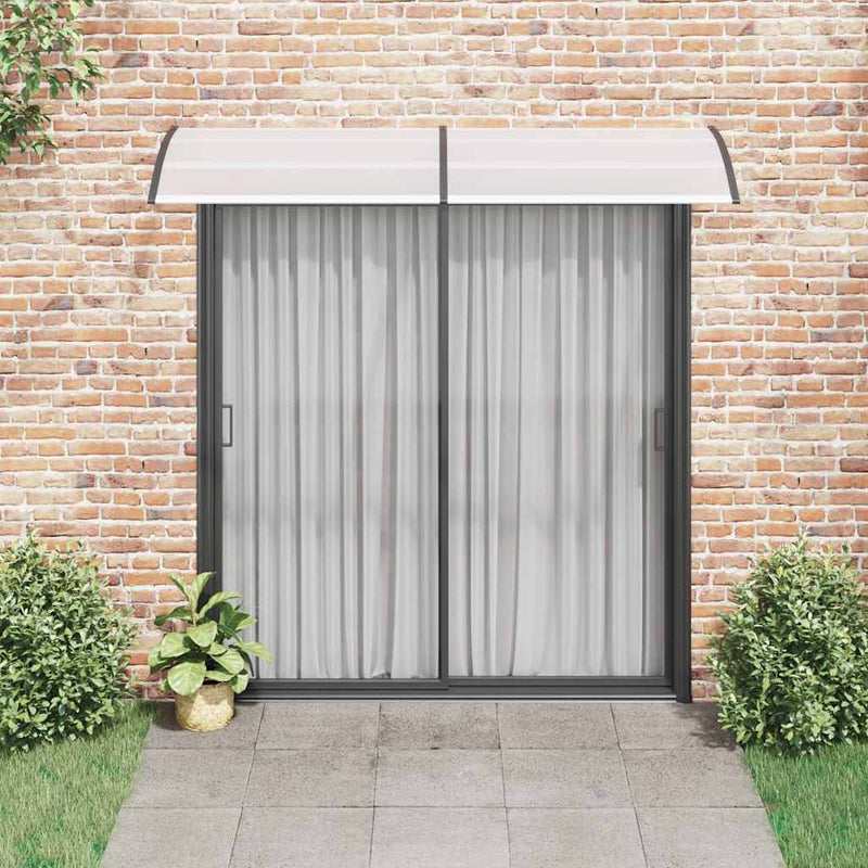 Door Canopy Black and Transparent 240x75 cm PC