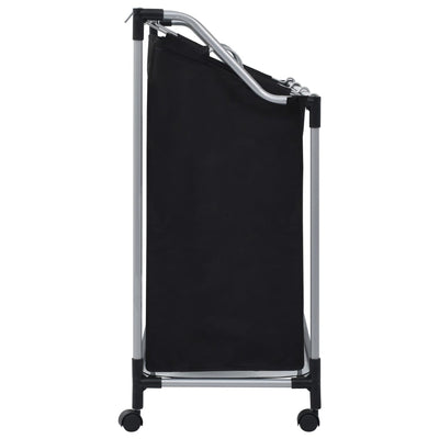 Laundry Sorter with 3 Bags Black Steel